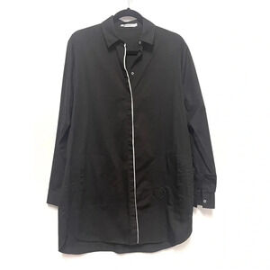 T by Alexander Wang Long-Sleeve Button-Down Shirt - Tunic Length Minimalist